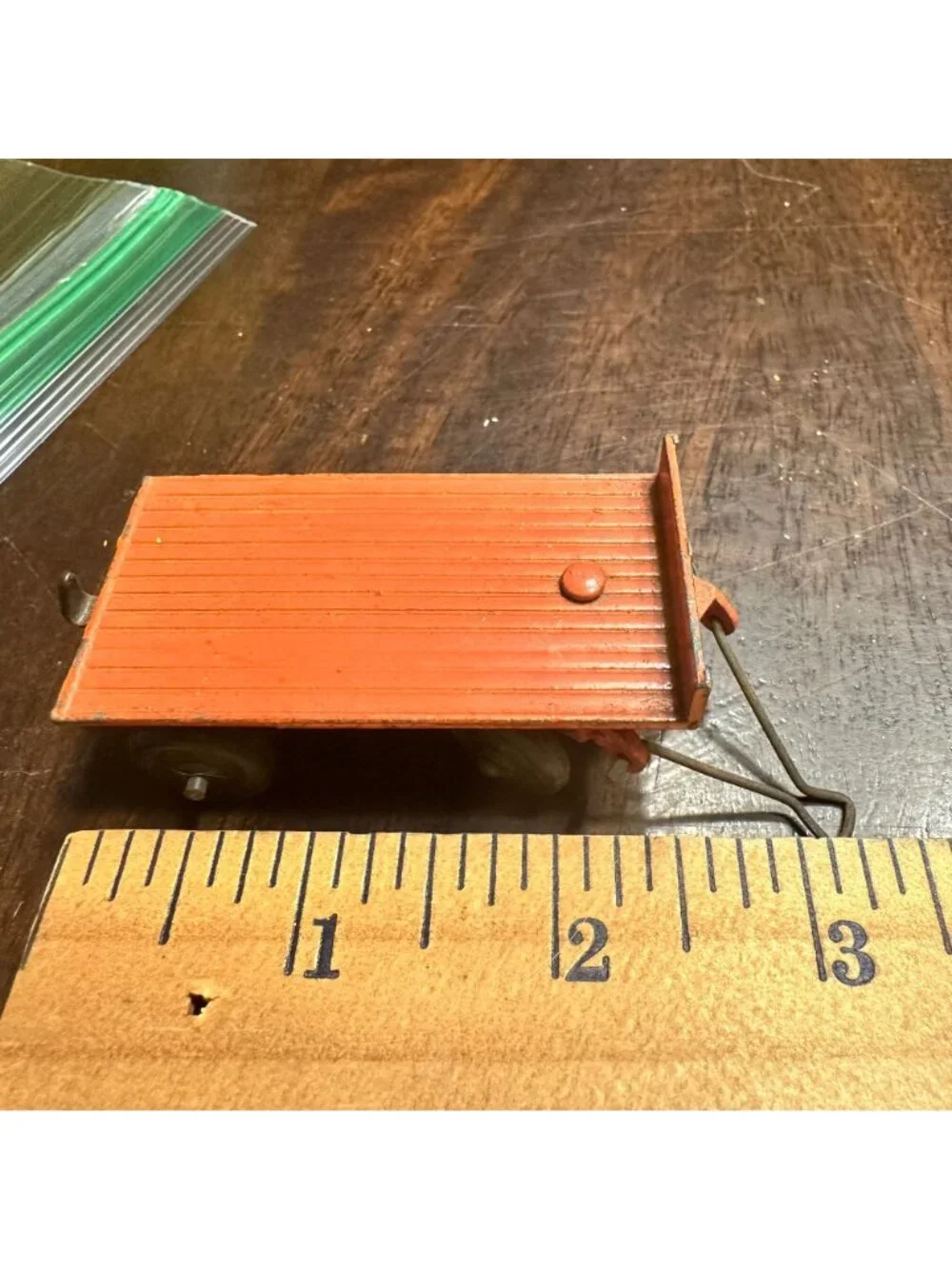 Vintage Dinky Toys Die Cast Orange Metal Trailer #25C